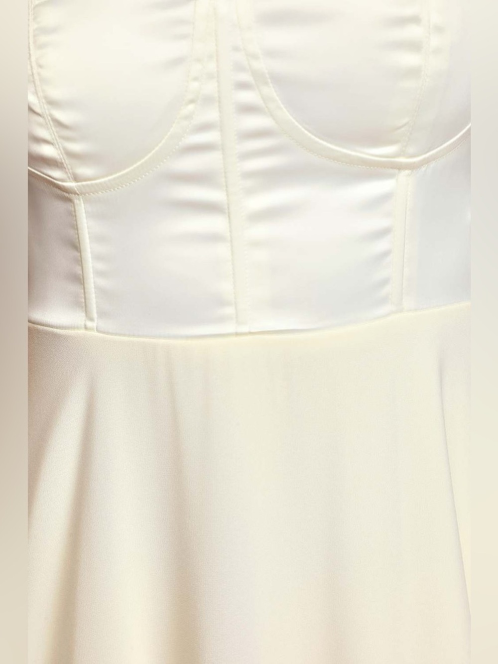 NWT Lulu’s Best Part Of Me Cream Satin Bustier Maxi Dress gown weddding prom L - Picture 7 of 14